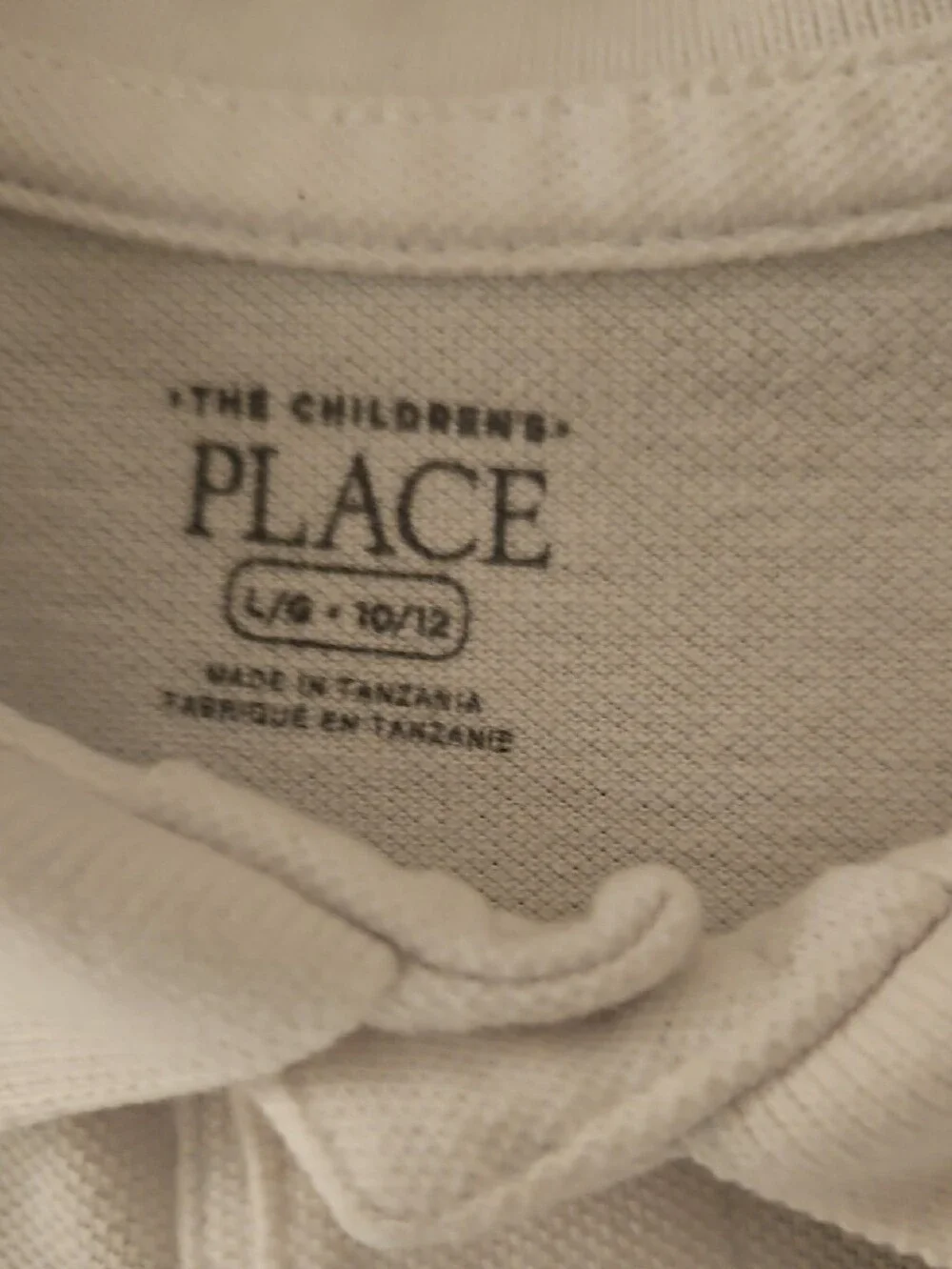 Classic White Boy's Polo Shirt - Childrens Place Size 10/12